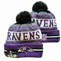 2024 Baltimore Ravens purple gray white NFL Sports Cuffed Knit Hats