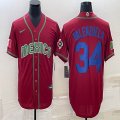 2023 World Cup Mexico #34 Fernando Valenzuela red majestic baseball jerseys 17