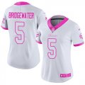 Nike Vikings #5 Teddy Bridgewater women white pink Color Rush Limited Jersey