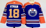 Edmonton Oilers #18 Zach Hyman blue orange Ice Hockey jerseys -PD 01