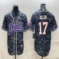 Nike Buffalo Bills #17 Josh Allen gray camo baseball jerseys Joint name-BD