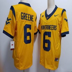 West Virginia Mountaineers #6 Garrett Greene Gold College jerseys-XST