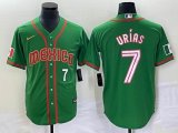 2023 World Cup Mexico #7 Julio Urias green red majestic baseball jerseys 81