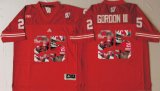 Wisconsin Badgers #25 Melvin Gordon III red Fashion college football jersey