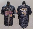 Minnesota Vikings blank gray camo baseball jersey Joint Name 03