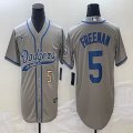 Nike Los Angeles Dodgers #5 Freddie Freeman gray majestic baseball Jerseys Joint name -BD 01