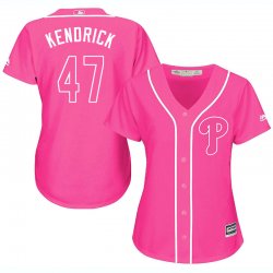 2017 Women Philadephia Phillis #47 Kendrick pink majestic mlb jersey