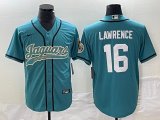 Nike Jacksonville Jaguars #16 Trevor Lawrence light green baseball jerseys Joint name-BD