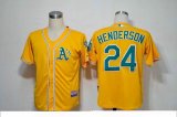 Oakland Athletics #24 Rickey Henderson Yellow MLB Jerseys