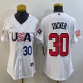 Youth 2023 World Cup #30 Kyle Tucker white USA majestic baseball jerseys 03