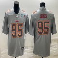 2023 super bowl Nike Kansas City Chiefs #95 Chris Jones gray Color Rush Limited Jersey-BD