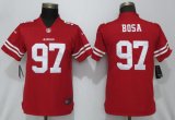 Women 49ers #97 Nick Bosa nike red Color Rush Limited Jersey-