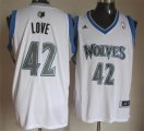 Adidas Minnesota Timberwolves #42 Kevin Love White NBA Revolution 30 Jerseys