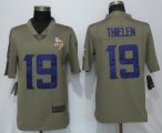 Nike Dallas Vikings 19 Thielen Olive Salute To Service Limited Jersey