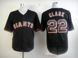 San Francisco Giants #22 Will Clark Black MLB Jerseys