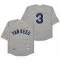 New York Yankees #3 Babe Ruth Grey throwback MLB baseball Jerseys -SG