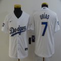 Custom Youth Nike Los Angeles Dodgers #7 Julio Urias white majestic baseball jersey-BD