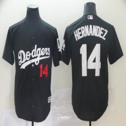 Los Angeles Dodgers #14 Enrique Hernandez black baseball jersey Inverted version