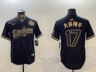 Los Angeles Dodgers #17 Shohei Ohtani Nike black gold majestic baseball Jersey -BD 01