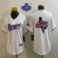 2023 Champions Youth Nike Texas Rangers blank white majestic baseball jerseys 01