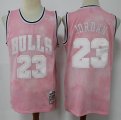 Chicago Bulls #23 Michael Jordan pink nba basketball jersey-S8