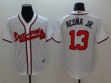 Atlanta Braves #13 Ronald Acuna Jr. white MLB majestic baseball Jersey