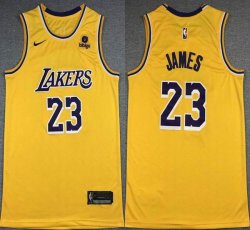 Nike Los Angeles Lakers #23 LeBron James Yellow NBA Basketball jerseys -XD