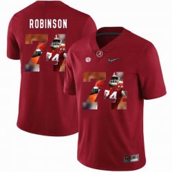 Custom Alabama Crimson Tide #74 Cam Robinson Red College Color Rush Limited Jerseys