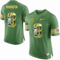 Oregon Ducks #8 Marcus Mariota Green With Portrait Print College Football Jersey-2