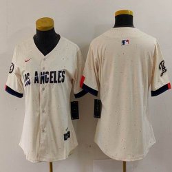 Women Nike Los Angeles Dodgers blank beige fashion MLB baseball Jersey