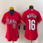 Women Nike Philadelphia Phillies #16 Marsh red majestic baseball jersey 01