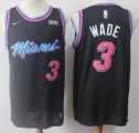 Nike Miami Heat #3 Dwyane Wade black nba basketball jerseys-S8