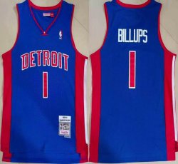 Detroit Pistons #1 Chauncey Billups blue throwback nba jersey-XD