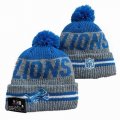 2024 Detroit Lions gray blue NFL Sports Cuffed Knit Hats 02