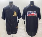 Nike Oakland Athletics blank black majestic baseball jerseys 01