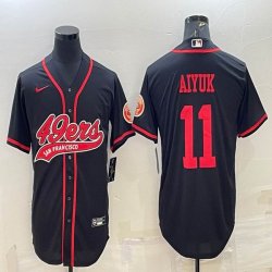 Nike 49ers #11 Brandon Aiyuk black baseball jerseys Joint name-BD