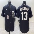 Nike San Diego Padres #13 Manny Machado black MLB Baseball jerseys Joint name-BD 02