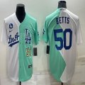 Nike Los Angeles Dodgers #50 Mookie Betts green white splits majestic baseball Jerseys-BD 02