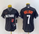 Youth Nike Baltimore Orioles #7 Holliday black majestic baseball jersey-BD 01