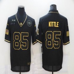 Nike 49ers #85 George Kittle throwback black Salute To Service Limited Jersey-BD