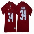 Alabama Crimson Tide #34 Damien Harris red College Football Limited Jersey