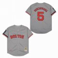 Boston Red Sox #5 Nomar Garciaparra gray throwback baseball jerseys-SG