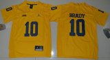 Youth Jordan Brand Michigan Wolverines Tom Brady 10 College Football Limited Jersey - Yellow