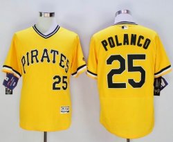 2016 Pittsburgh Pirates Gregory Polanco 25# yellow Flexbase Authentic Collection Jersey