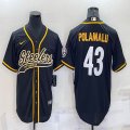 Nike Pittsburgh Steelers #43 Troy Polamalu black baseball jerseys Joint name-BD