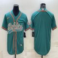 Nike Miami Dolphins blank green baseball jerseys Joint name-BD