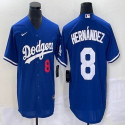 Nike Los Angeles Dodgers #8 Enrique Hernandez blue majestic baseball jerseys