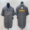 Nike Pittsburgh Steelers blank Hemp grey baseball jerseys Joint name-BD 01