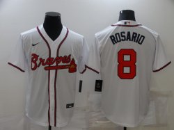 Nike Atlanta Braves #8 Eddie Rosario white majestic baseball jersey-BD