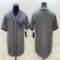 Nike New York Yankees blank Hemp grey majestic baseball jerseys-BD